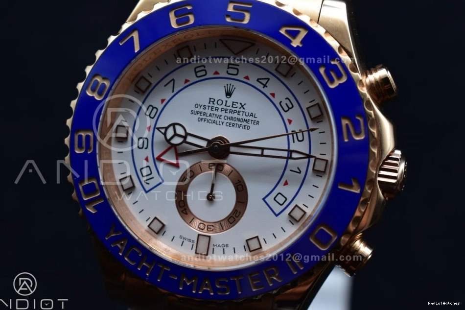 RG Ceramic Blue TopPick YachtMaster on A 1223 Edition RG Bracelet 1:1 Best 116685 II GMF 0429
